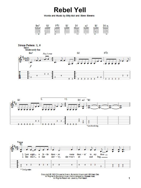 Rebel Yell by Billy Idol - Easy Guitar Tab - Guitar Instructor