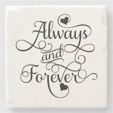 Always and Forever, Wedding or Valentine's Day Stone Coaster | Zazzle ...