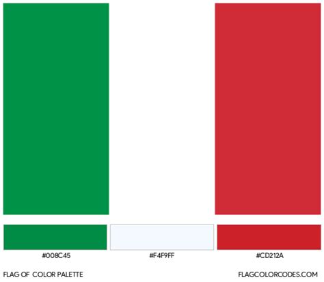 Italy flag color codes