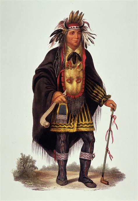 Chippewa Native American Chief, 1826 Painting by Granger