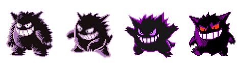 Lover of all things Pokémon! on Tumblr: Gengar official sprites ↳ 1996 ...