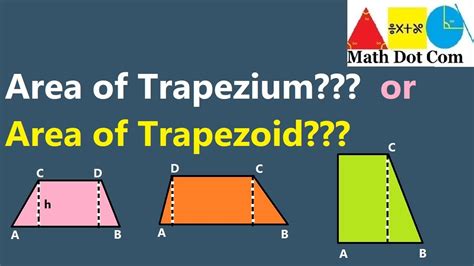 How to Find Area of Trapezium or Trapezoid | Math Dot Com - YouTube