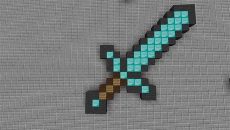 Pixel Art - Diamond Sword Minecraft Project