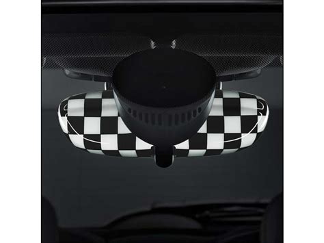 Mini Cooper Rear View Mirror Cover Checkered W/ Al