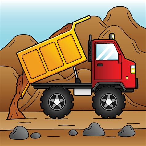 Dump Truck Cartoon Colored Vehicle Illustration 6458049 Vector Art at ...