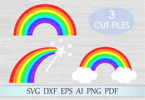 Rainbow svg, Rainbow with clouds svg, Rainbow cut file (74007) | SVGs ...