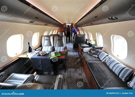 Interior Of Bombardier Q400 Nextgen Turboprop Plane At Singapore ...