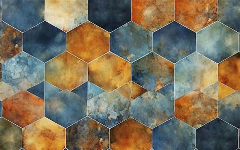 Premium AI Image | a wallpaper with geometric pattern in shades of blue ...