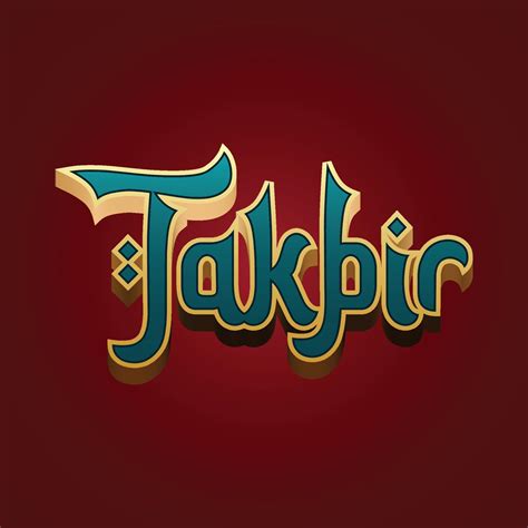 Takbir Editable Text Effect, Islamic Festival 21913301 Vector Art at ...