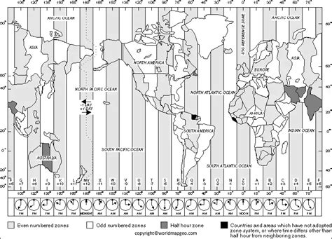 World Time Zone Map Printable in High Resolution with Names