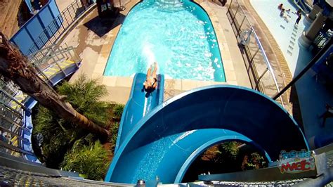 New Disneyland Hotel pool monorail water slides - POV ride on Red and ...