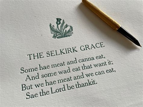 The Selkirk Grace or Robbie Burns' Grace Printed | Etsy