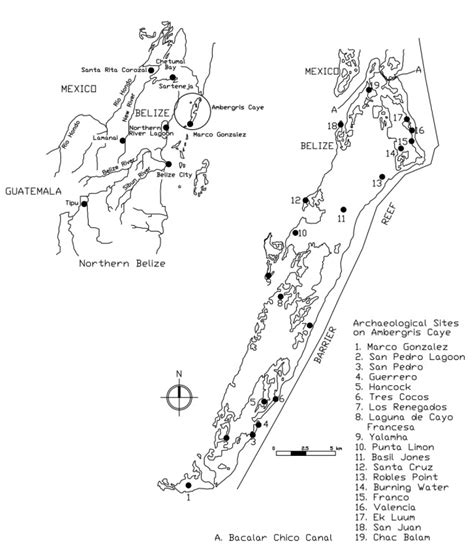 Map of Ambergris Caye and Northern Belize sites. | Download Scientific ...