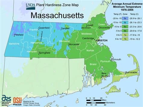 Massachusetts Plant Hardiness Zone Map - MapSof.net