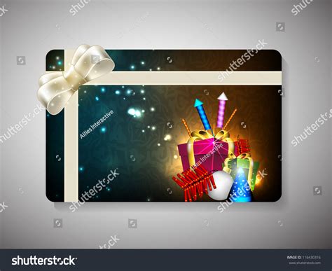 Gift Card Deepawali Diwali Festival India Stock Vector (Royalty Free ...