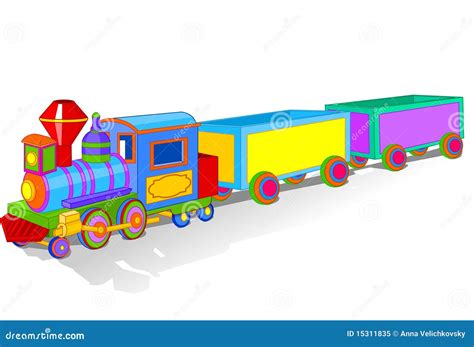 Colorful Toy Train Cartoon Vector | CartoonDealer.com #15311835