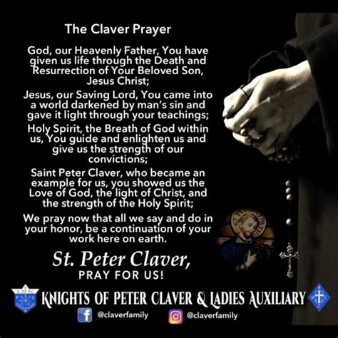 Saint Peter Claver Feast Day 2021 - Knights of Peter Claver