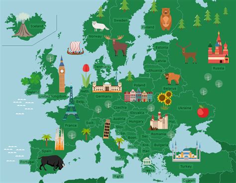 Europe: Countries (Cartoon Version) - Map Quiz Game - Seterra