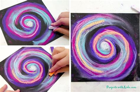 Awesome Galaxy Chalk Pastel Art Project for Kids | Chalk pastel art ...