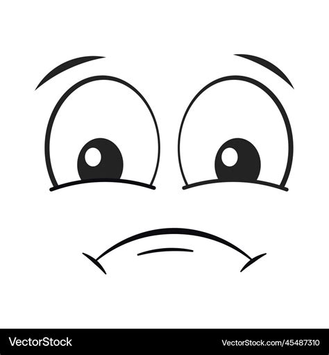 Cartoon sad face Royalty Free Vector Image - VectorStock