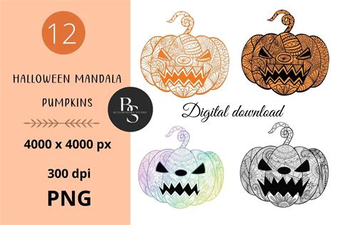 The Halloween Mandala Pumpkin Graphic by Butsabakorn studio · Creative ...