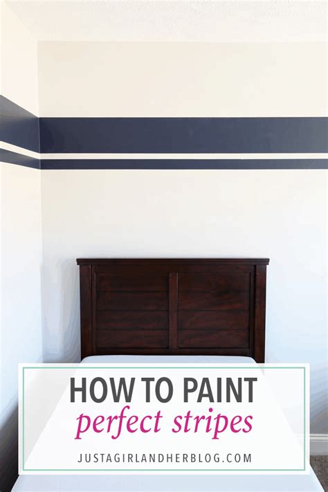 How to Paint Perfect Stripes {One Room Challenge, Week 3} - Just a Girl ...