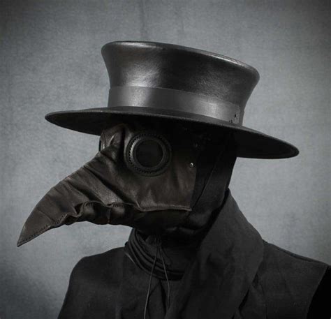 Plague Doctor Hat in Black Leather | Plague doctor mask, Plague doctor ...