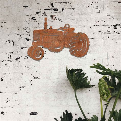 Metal Tractor Wall Decor, Rusty Farm Metal Tractor, Dad Tractor, Gift ...