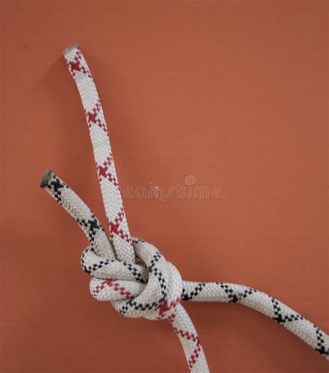 Knot on a Rope for Climbers. Mountaineering Center Stock Image - Image ...