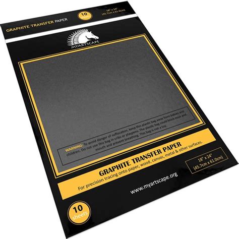 Graphite Transfer Paper, 18" x 24" - 10 Sheets - Black Waxed Carbon Pa ...