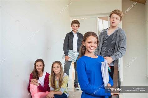 Students smiling in a school — age, close up - Stock Photo | #222916866