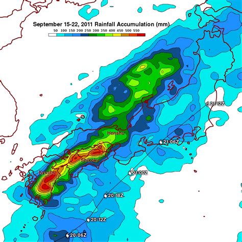 Japan Typhoon Map