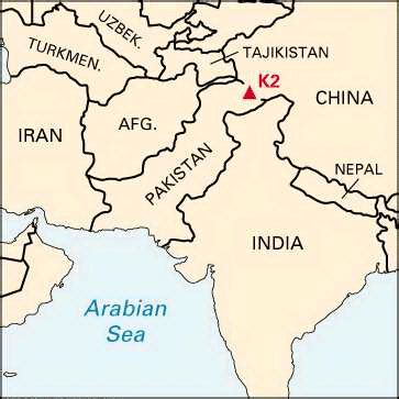 K2 Mountain Map