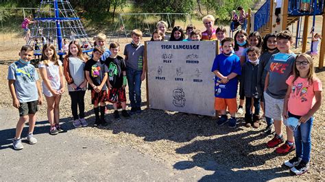 Sign language sign installed on Shasta playground