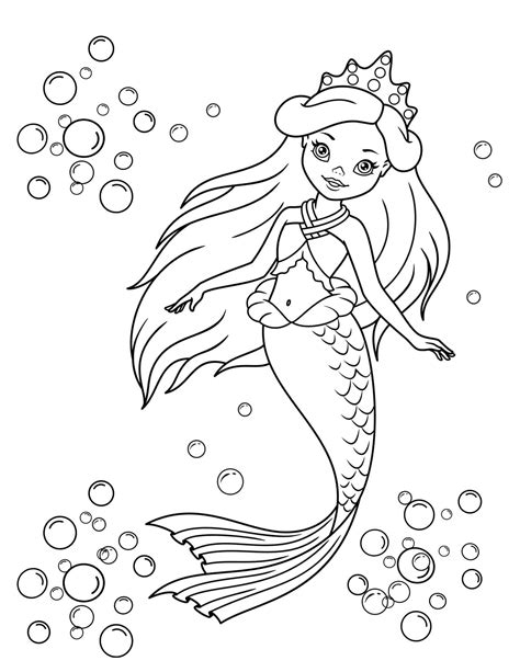 Princess Mermaid Coloring Page Coloring Pages Mermaid C – NBKomputer