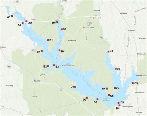 Lake Sam Rayburn Fishing Map - 2024 Winter Olympics Location