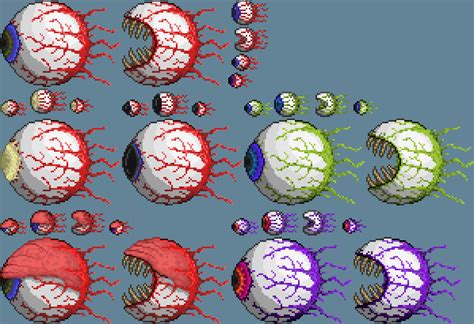 r/Terraria on Twitter: "The Eye of Cthulhu and Wandering eyes drawn to ...