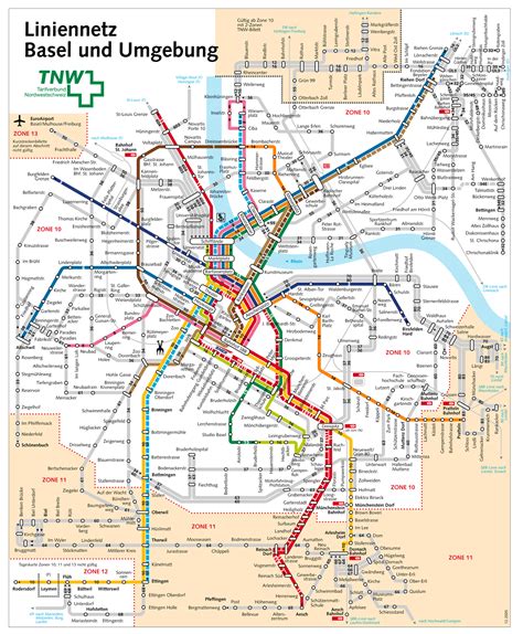 Basel Light Rail and Bus Map - Basel Switzerland • mappery