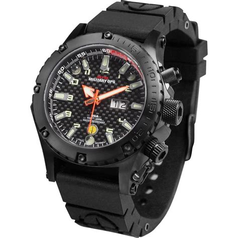 Mtm Special Ops Mens Black Vulture Titanium Watch With Rubber Strap ...