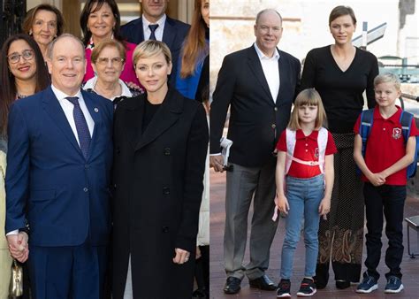 Prince Albert and Princess Charlene attend circus with their children