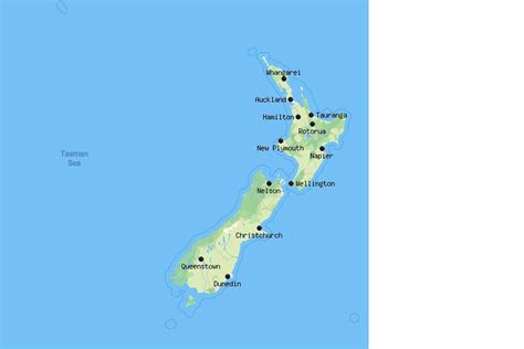 North Island New Zealand Map With Cities - Maps Of New Zealand Auckland ...