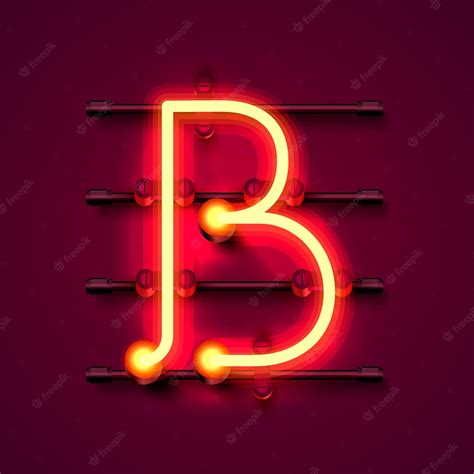 Premium Vector | Neon font letter b, art design signboard. vector ...