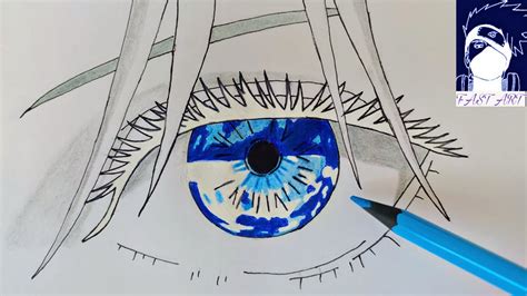 How to Draw SATORU GOJO'S Eye WITH CHEAP ART SUPPLIES | Как раскрасить ...