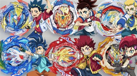 Beyblade Burst Rise Spinner Tops Anime Characters Collage Silk Touch ...