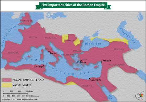 What were the five important cities of the Roman Empire? - Answers