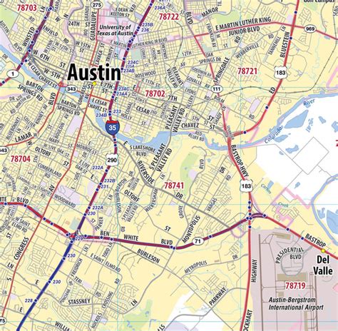 Greater Austin Metro Area Wall Map – Texas Map Store