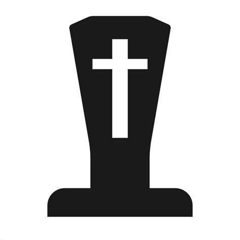 Silhouette of a tombstone with a cross. Vector illustration. 10835310 ...