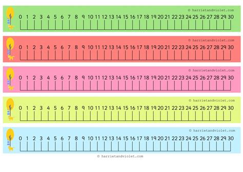 Woodland Number Line (numberline) 0-30 with guidelines - Printable ...