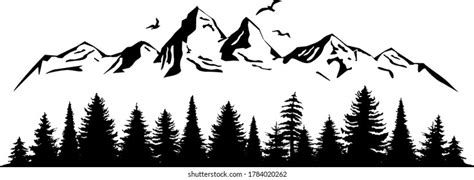 Mountain Tree Silhouette