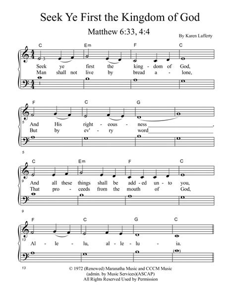 Seek Ye First (arr. Dana Thynes) by Karen Lafferty Sheet Music for ...